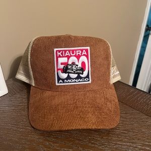 KIAURA tan corduroy trucker hat